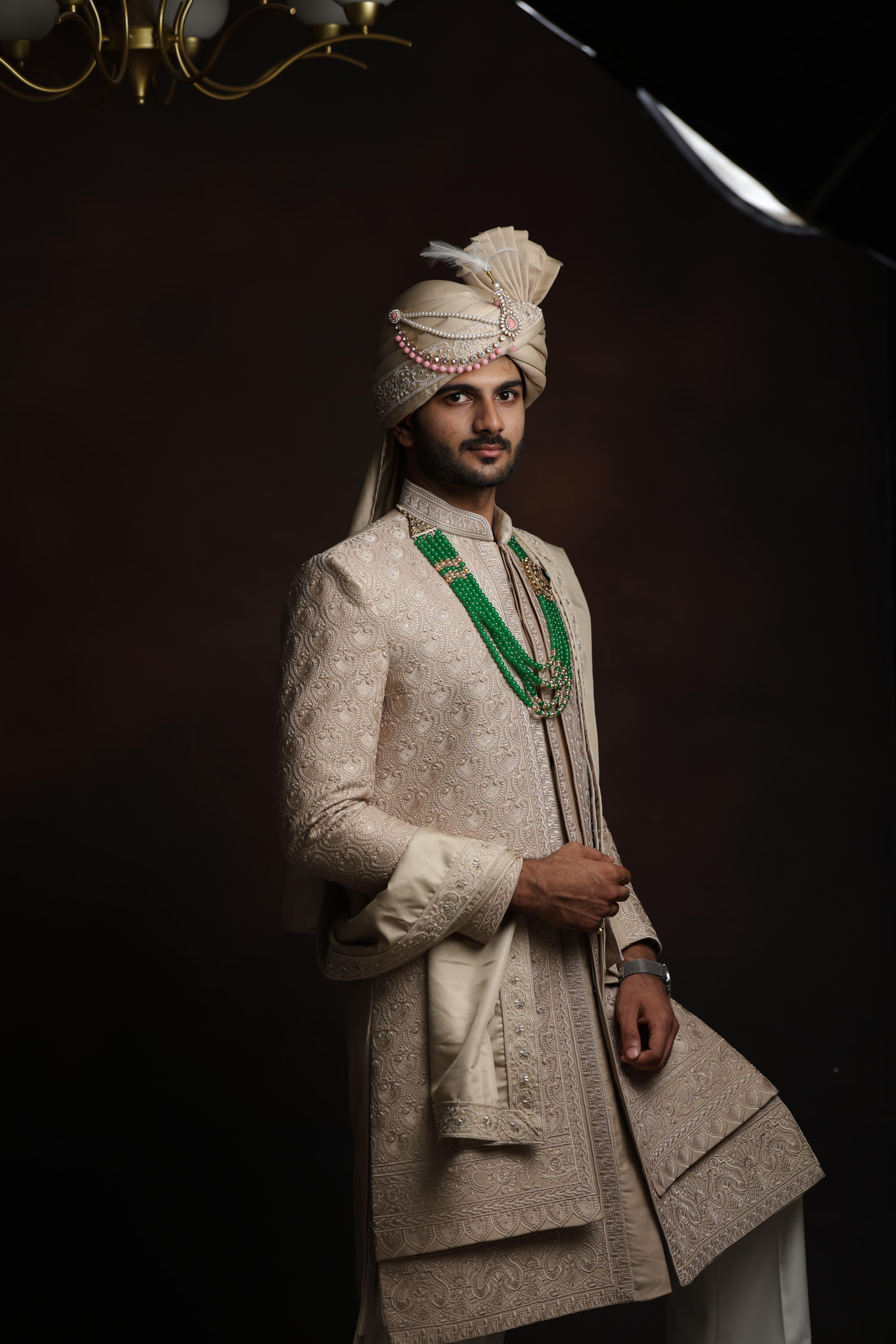 Raiven Embroidered Groom Sherwani